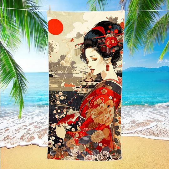 Discover Japanese beauty Beach Towels