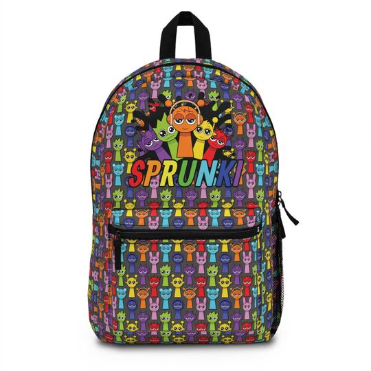 Discover Colorful Sprunki Backpack, Cartoon Design, Gift for Children