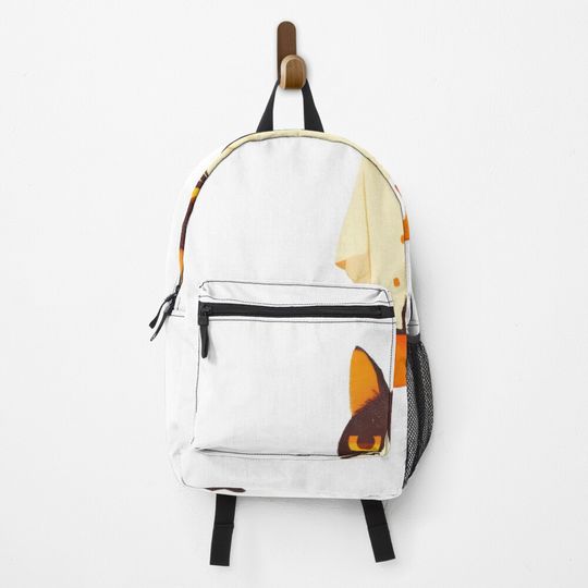 Discover Cream Raincoat and Orange Boots Tuxedo Cat Backpack