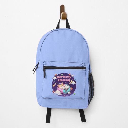Discover Kawaii Cat Dreaming in the Stars Backpack
