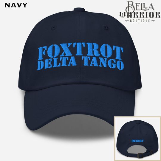 Discover Subtle Anti-Trump Resistance Dad Hat, Resist FDT Fuck Trump Democrat Blue Baseball Cap