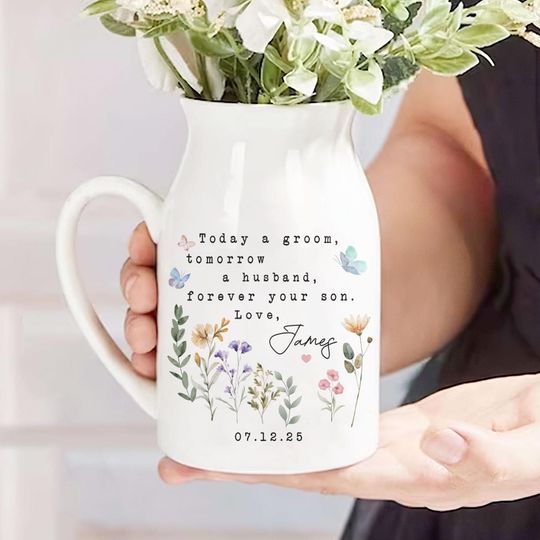 Discover Personalised Mother of the Groom Flower Vase – Custom Mother’s Day & Wedding Gift