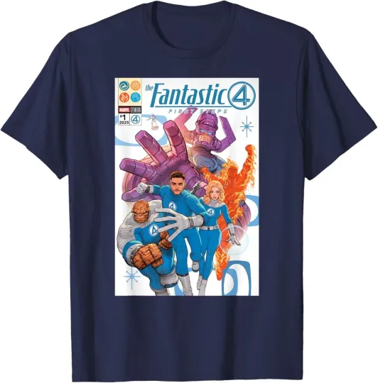 Discover The Fantastic Four Shirt, First Steps Comic Book Cover Art T-Shirt