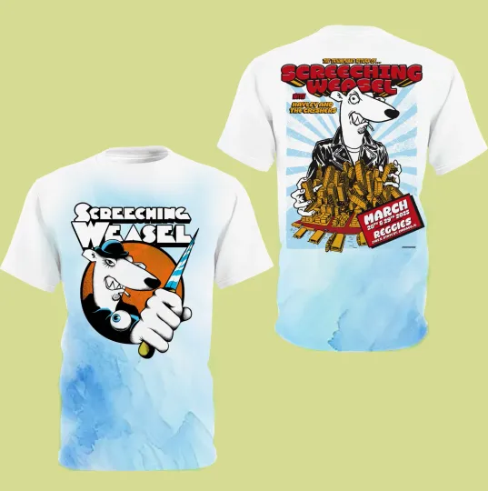 Discover SCREECHING WEASEL tour 2025  3D AOP T-Shirt