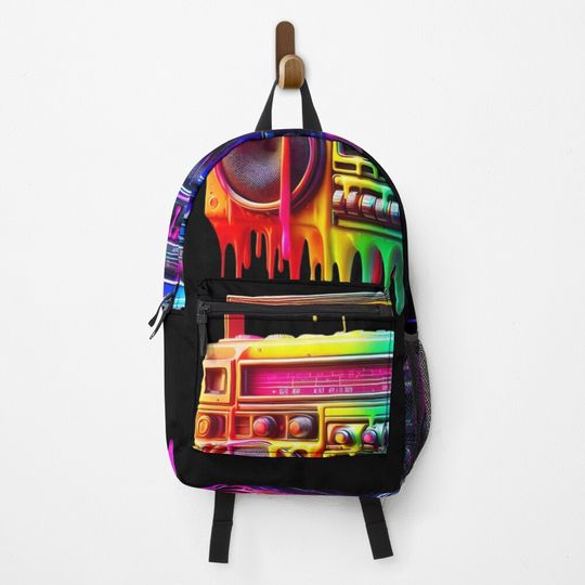 Discover Dripping Paint Boombox 80s Hip Hop Backpack