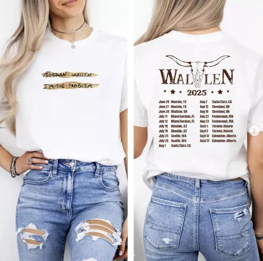 Discover Wallen Western Im The Problem Tour 2025 Two Sided T Shirt
