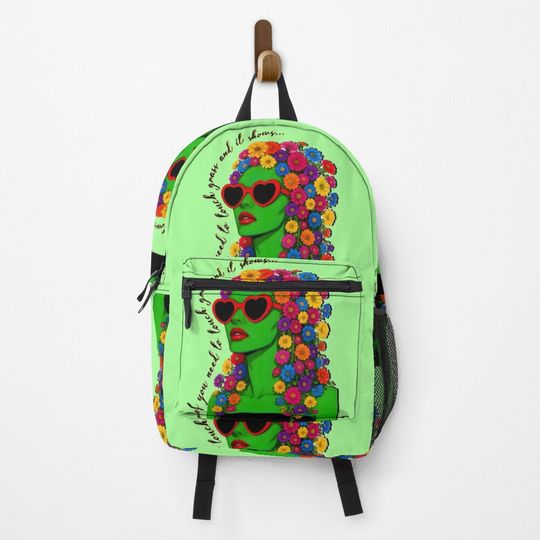 Discover Bold Green Floral Pop Art Backpack