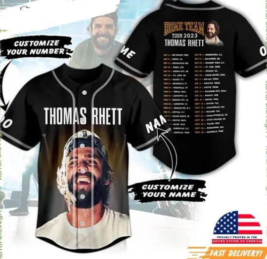 Discover Thomas Rhett 2025 Tour Personalized Baseball Jersey Home Team