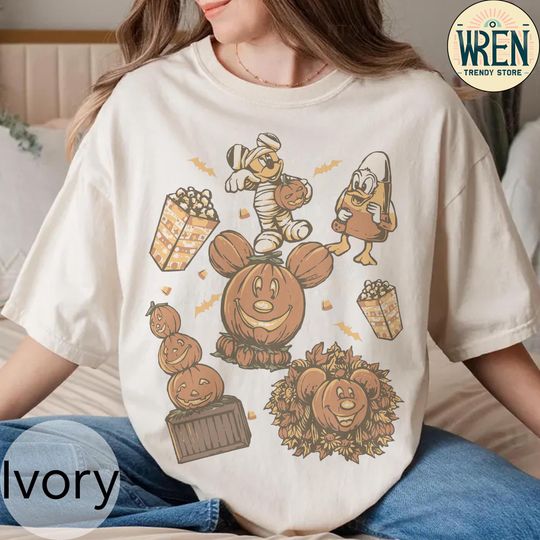 Discover Vintage Disneyyy Halloween Pumpkin Shirt, Mickeyy Mummy Fall Treats Tee