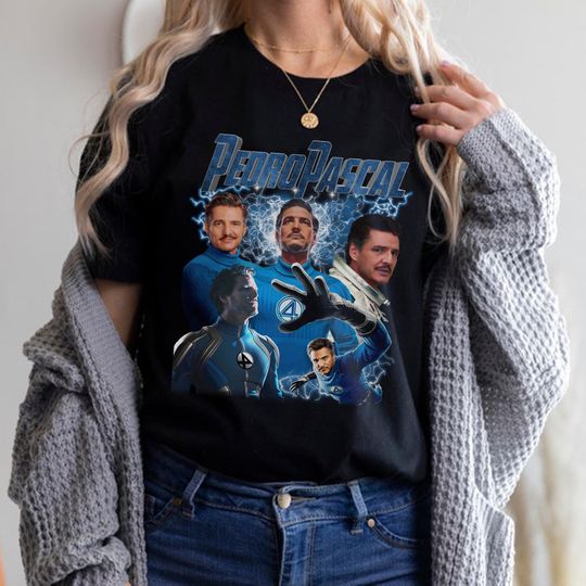 Discover Retro Movie T-Shirt, Pedro Pascal Fantastic Four Shirt, Fan Art Pedro Tee