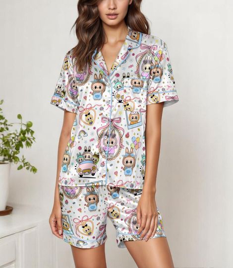 Discover Labubbu Coquette Soft Satin Pajama Set