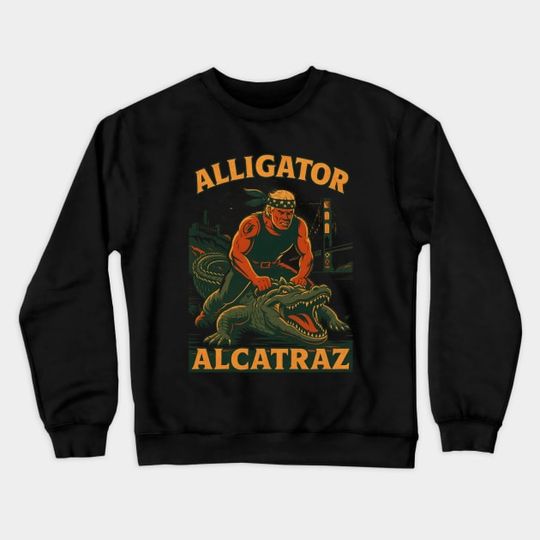 Discover Alligator-alcatraz - Alligator Alcatraz Fl Retro - Crewneck Sweatshirt