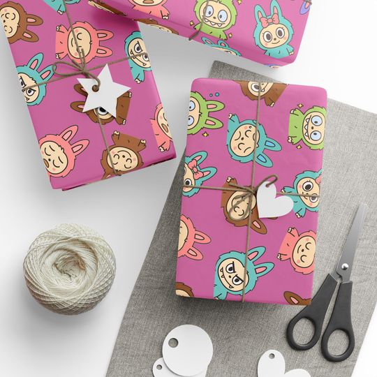 Discover Labubu Wrapping Paper for All Occasions - Perfect for Birthdays, Baby Showers, Holidays