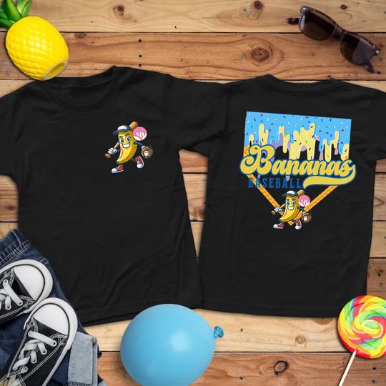 Discover BANANAS Baseball Shirts, Ice Cream Baseball Drip Shirts, Banana Baseball Ice Cream Tshirt