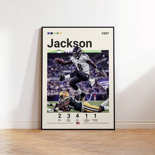 Discover Lamar Jackson Poster, Baltimore Ravens Poster, Lamar Fan Gift