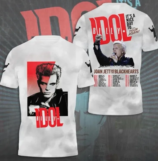 Discover Billy Idol It S Nice Day To Tour 2025 3D Unisex T-Shirt TA239