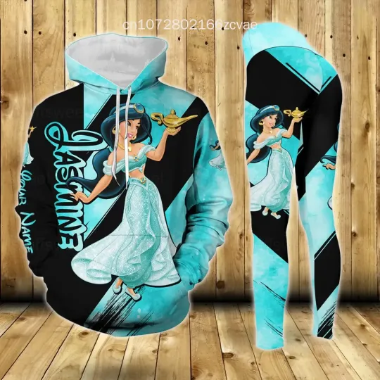 Discover 2024 New Disneyyy Frozenn Elsaa Princess Women's Hoodie and Leggings Set
