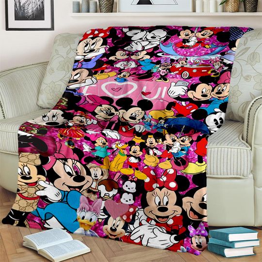 Discover 2025  Donald Duckk Cartoon Mickeyy Minniee Mouse Gift Soft Flannel Blanket
