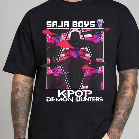 Discover Kpop Demon Hunter Saja boys tee, Jinu shirt , Huntrix tee, kpop idol, kpop anime