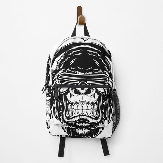Discover Ferocious gorilla in headphones Backpack