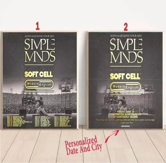 Discover Custom Simple Minds – Alive and Kicking Tour 2025 Poster