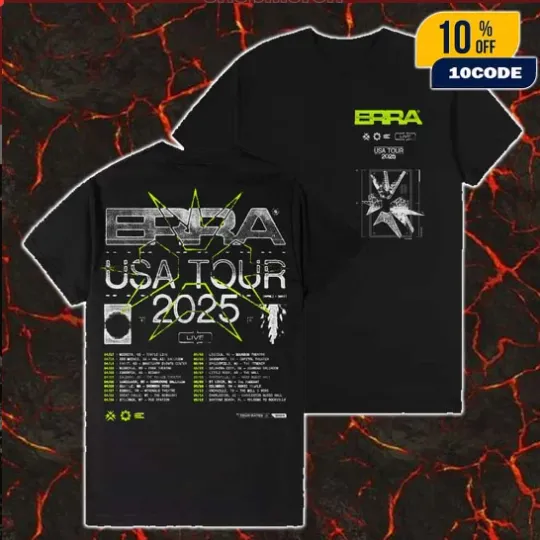 Discover ERRA USA Tour 2025 Live Tee With Tour Dates Backprint Unisex Two Sides T-Shirt