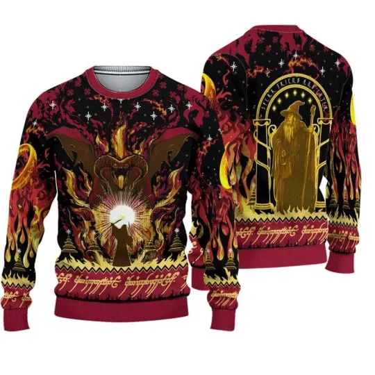 Discover Lord Of The Rings You Shall Not Pass Balrog Ugly Christmas Sweater