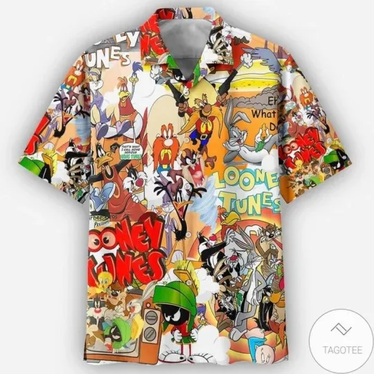 Discover Looney Tunes Cartoon Characters Aloha Summer Funny Unisex Hawaiian Shirt S-5XL