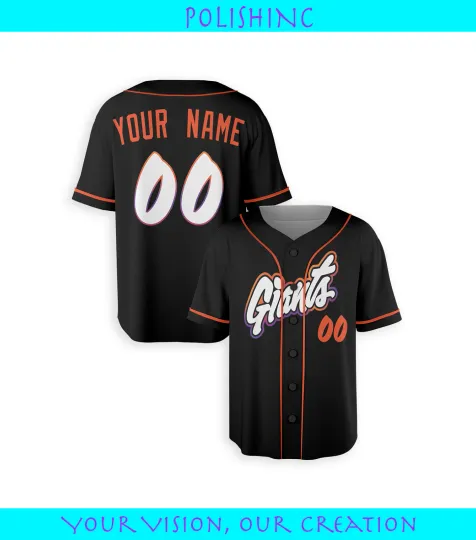 Discover Custom Black Baseball Jersey – Orange 3D Curve Line Design – Sizes S to 5XL