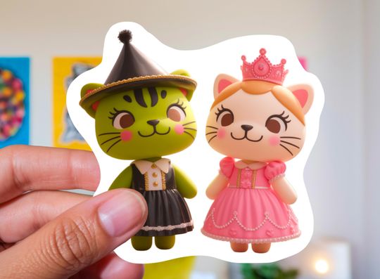 Discover Glinda & Elphaba Sticker - Cute Vinyl Decal, Fan Art, Gaming Sticker
