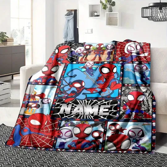Discover Custom Name Super Heroes Spider Fleece Blanket, Heroes Blanket, Best Present