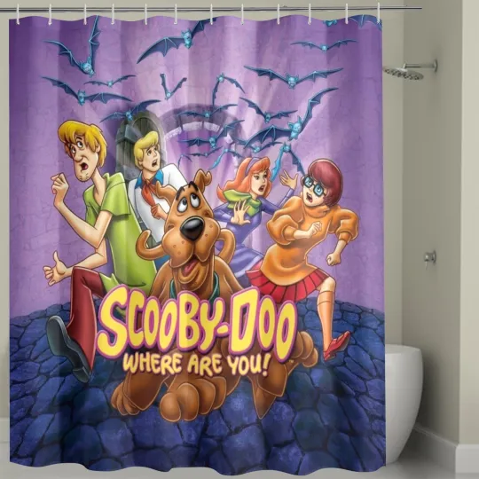 Discover Scooby-Doo, Where Are You! Print Shower Curtain Polyester Waterproof With Hooks