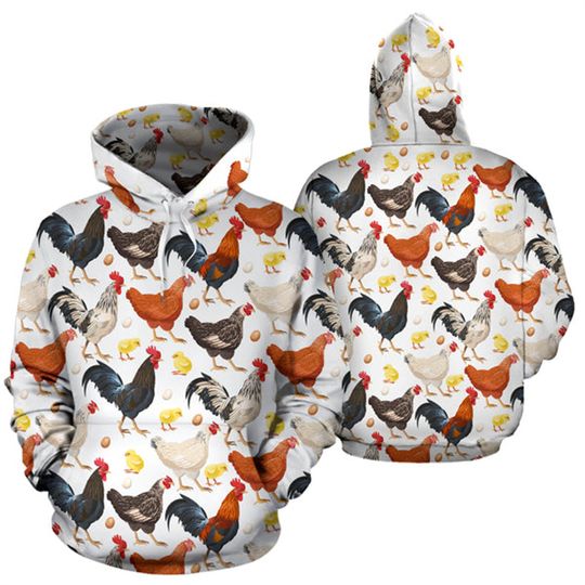 Discover Couple Hip Hop Hoodies Men Women Chicken 3D Printed
