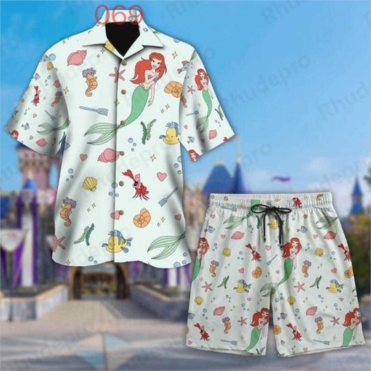 Discover Disneyyy Little Mermaid Men Women Shirt Arielll Hawaiian Shirt And Short