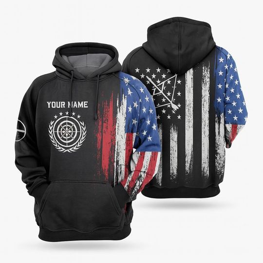 Discover American Flag Target Hoodie Custom Name Patriotic 3D