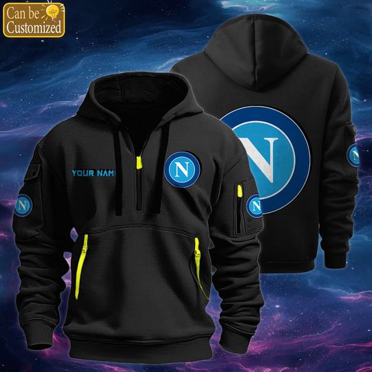 Discover Napoli FC Quarter Zip Hoodies – Custom Tactical Pullover Hooded Sweatshirt
