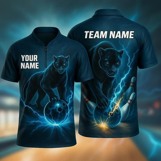 Discover Custom Blackk Pantherr Bowling Jersey - Personalized Team & Name 3D Design