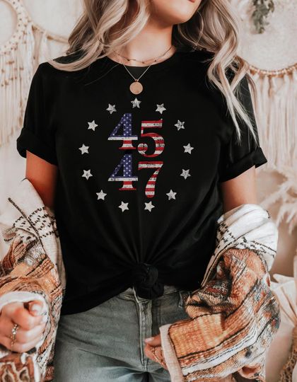 Discover 45/47 Shirt, Trump 2024 Shirt, President Election Tee, Pro America Shirt, 45 47 Trump For President Tee, Trump Supporter Tee