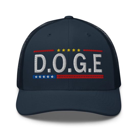 Discover Cap Doge hat Department of Government Efficiency - Embroidered Trucker Hat