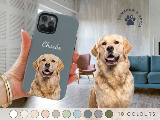 Discover Custom Pet Phone Case Using Pet Photo + Name Custom Dog Phone Case