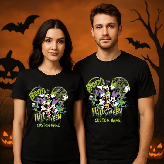 Discover Custom Disneyyy Halloween 2025 Shirt, Boo Disneyyy Halloween 2025 Shirts, Halloween Name Shirt, Disneyyy Family Halloween Shirt, Disneyyy Trip Shirt
