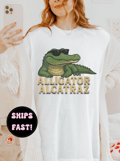 Discover Cool Gator Alligator Alcatraz Shirt, Funny Trump Desantis Meme Tee