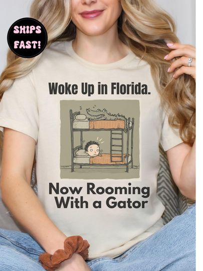 Discover Funny Trump Gator Meme Shirt, Woke Up in Florida Tee, Alligator Alcatraz Humor