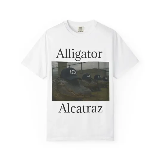 Discover Trump ICE Alligator Alcatraz Graphic Tee, Fun Statement Shirt