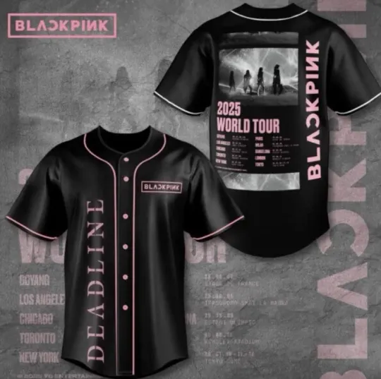 Discover Music Band Tour 2025 Baseball Jersey,Blackpink 2025 World Tour Baseball Jersey