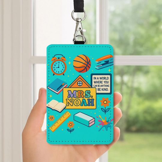 Discover Custom Teacher Lanyard Badge Fun School Icons ID Tag for Teacher Sports