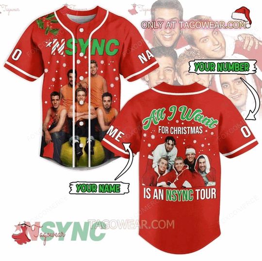 Discover Custom Baseball Jersey  NSYNC Christmas Tour All I Want For Christmas Shirt