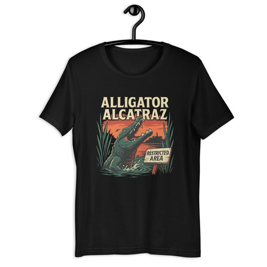 Discover Alligator Alcatraz T-Shirt, Vintage Alligator Tee, Retro Swamp Monster Shirt