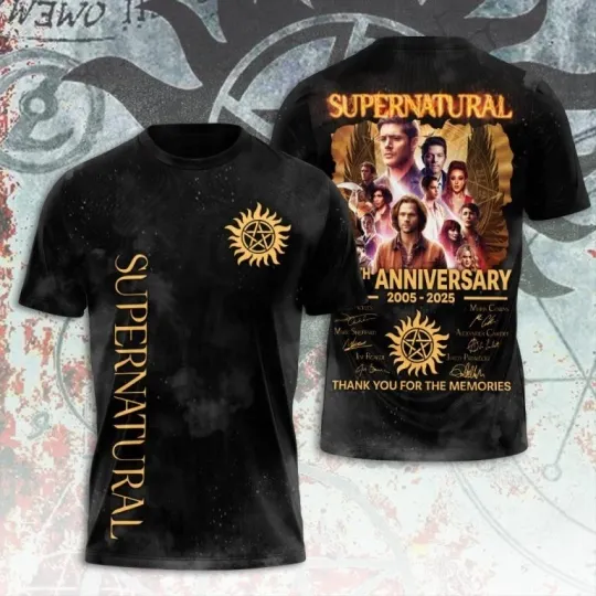 Discover Supernatural 3D Shirt 2005-2025 20th Anniversary