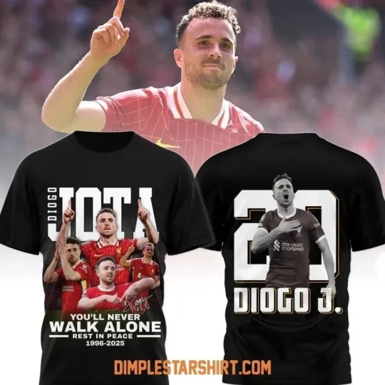 Discover Diogo Jota Youll Never Walk Alone Rest In Peace 1996-2025 Signature Shirt
